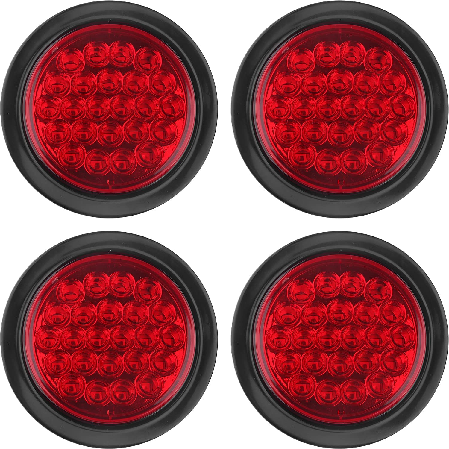 Amazon.com: 4Pcs 4 Inch Round LED Trailer Tail Lights Red 24